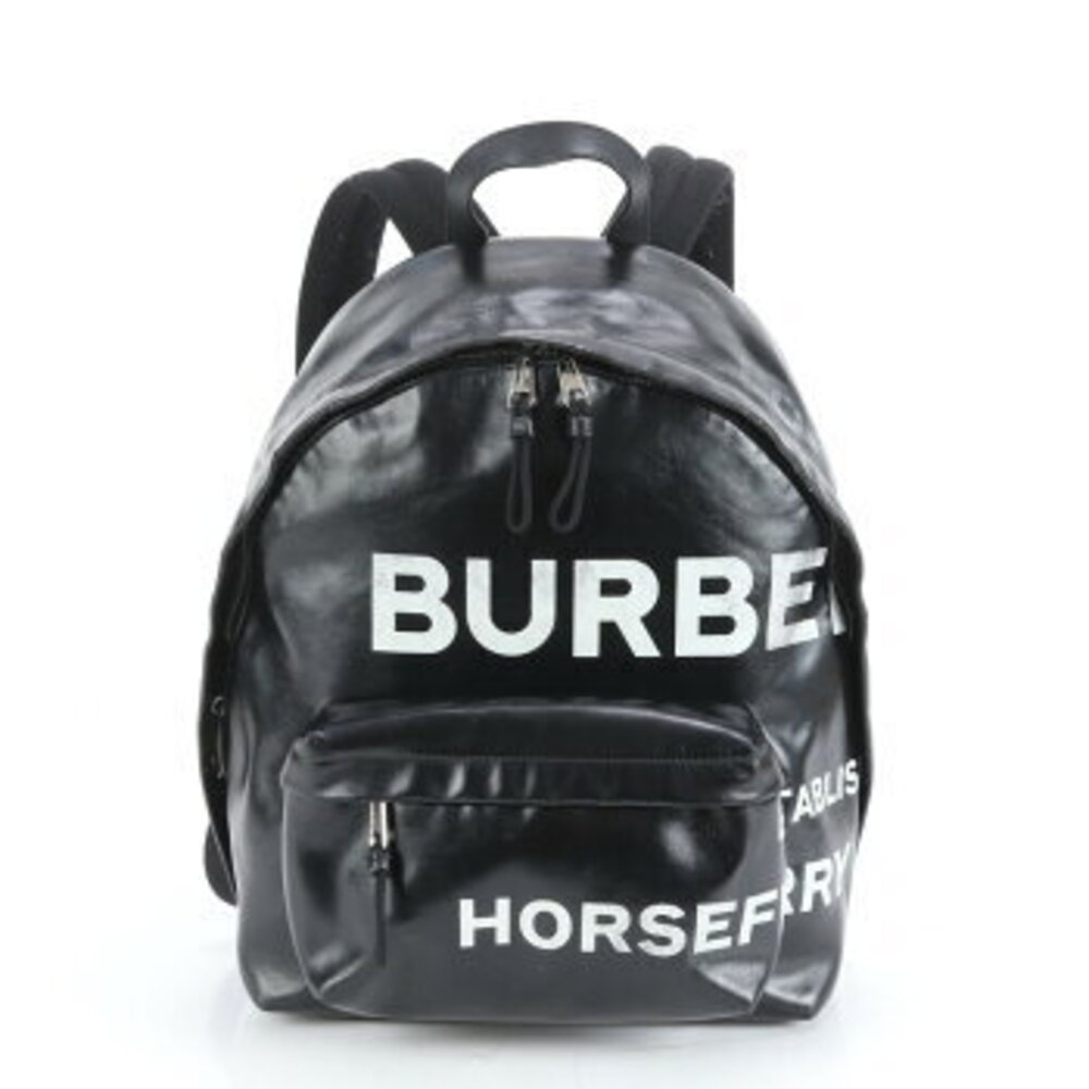 Burberry Horseferry Leather Rucksack Shoulder Bag Black